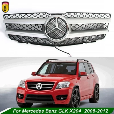 Front Chrome Grille w/LED Emblem For 2009-2012 Mercedes Benz X204 GLK350 GLK300 - Изображение 1 из 4