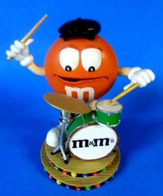 FIGURA DE M&M’S DANBURY COMO NUEVA "BATERISTA NARANJA ESCANDALOSO" PERSONAJE DE M&M Foto 1 de 3