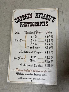 Vintage Opryland Original Captain Ryman’s Photographs Price Sign Wooden - Picture 1 of 3