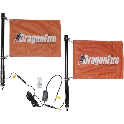 DragonFire Racing Spiral LED Lighted Whips - Smoke - 2' - Pair 522806 - Image 1 of 3