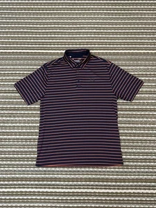 Under Armour Polo Shirt Men's Large Blue Playoff Polo Striped Performance Golf - Picture 1 of 11