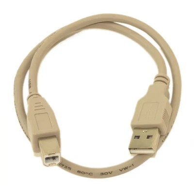 1.5ft USB 2.0 Certified 480Mbps Type A Male to B Male Cable  Beige - Image 1 of 3