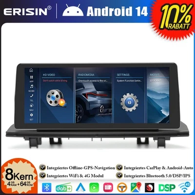 4G+64GB 10.25" Android 14 IPS Autoradio GPS Navi für BMW X1 F48 NBT DAB+ CarPlay - Bild 1 von 4
