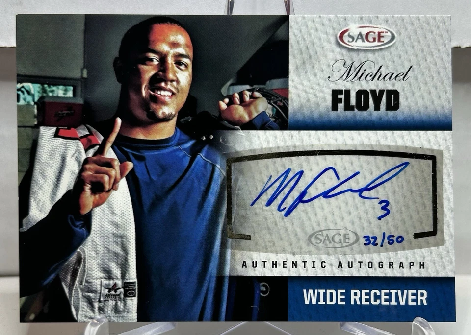 Michael Floyd - 2012 SAGE Platinum (Auto) RC🔥Notre Dame🔥/50 - Image 1 of 2