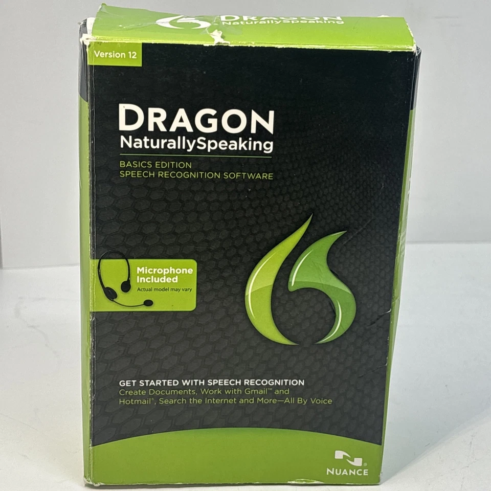 Nuance Dragon NaturallySpeaking 12 Basic Speech Recognition Software - NEW OPEN - Image 1 of 4
