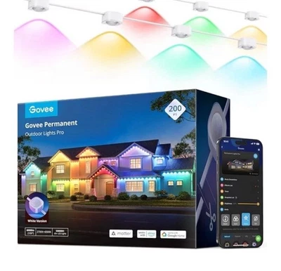 Govee Permanent Outdoor Lights Pro, 200ft with 120 RGBIC LED Lights - Image 1 of 4