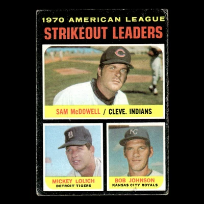 Sam McDowell/Mickey Lolich/Bob Johnson #71 1971 Topps Baseball Card MLB VG - Image 1 of 3