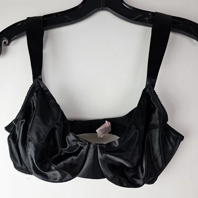 Victoria’s Secret Second Skin Satin Black Bra 34C Shiny Push Up Y2K Lingerie - Image 1 of 4
