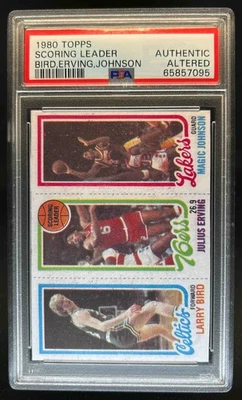 1980-81 Topps Larry Bird Julius Erving Magic Johnson RC #34 139 174 PSA alterado Foto 1 de 2