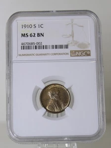 1910-S Lincoln Cent PCGS MS62BN - Picture 1 of 2