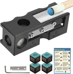 Kit di strumenti di riparazione modellatore punta stecca biliardo biliardo 11 in 1 set di ricambio - Foto 1 di 6