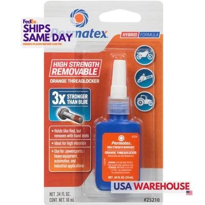 Permatex 25210, One Naranja Alta Resistencia Extraíble Naranja Threadlocker 10Ml  Foto 1 de 4