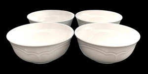 Set Of 4 Pfaltzgraff Gazebo White 6" Soup Cereal Bowls USA Mark Excellent - Picture 1 of 7