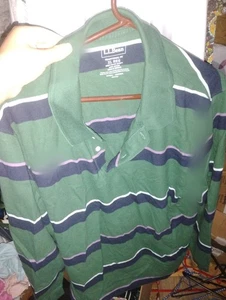 xl regular fit baumwolle gestreift herren langarm hemd kragen l.l. bean - Bild 1 von 1