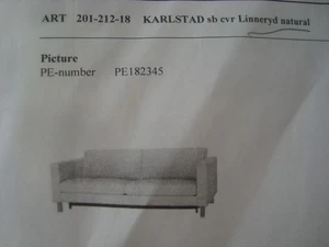 IKEA KARLSTAD Schlafsofa Schlafsofa Couchbezug Schonbezug - Linneryd Natur NOOB - Bild 1 von 7