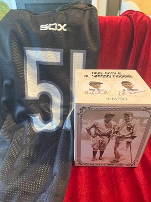 BABE RUTH/AL SIMMONS 1933 ALL STAR  FIGURINE NEW bonus White Sox football jersey - Image 1 of 4
