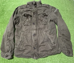 Abercrombie & Fitch Jacket Mens Sawtooth Flannel Lined Military Jacket XL - Picture 1 of 10