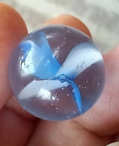 St Mary’s Marble King Cross Through Marble Blue/White - Picture 1 of 7