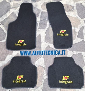 TAPPETI RICAMO HF INTEGRALE LANCIA DELTA EVOLUZIONE EVO 2 TAPPETINI BORDO NERO - Picture 1 of 3