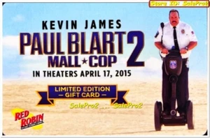 RED ROBBINS 2015 BURGERS BREWS KEVIN JAMES MALL COP 2 FILM SAMMLERSTÜCK GESCHENKKARTE - Bild 1 von 2