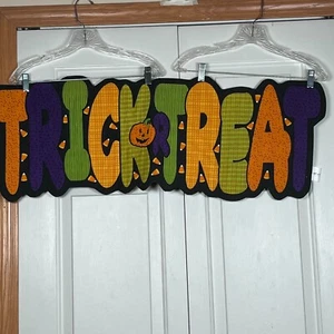 Halloween Trick Or Treat Table Runner 36" x 13" Candy Corn Pumpkin - Picture 1 of 5