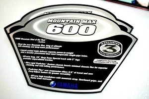 NOS YAMAHA DEALER SALES AID SNOWMOBILE WINDSHIELD 2000 MM600 MOUNTAIN MAX - Foto 1 di 1