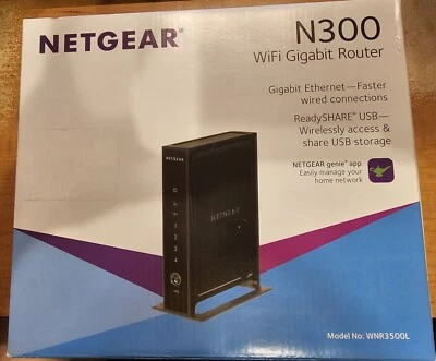 Netgear N300 WNR3500L-100NAS Wireless Gigabit Router-New Open Box - Image 1 of 4