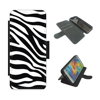 Zebra print Phone Case Wallet For iPhone / Samsung cover animal print - Image 1 of 3