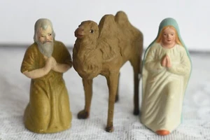 Vtg Germany Mary Joseph Camel Nativity Figures 3-4" (L) - Picture 1 of 3