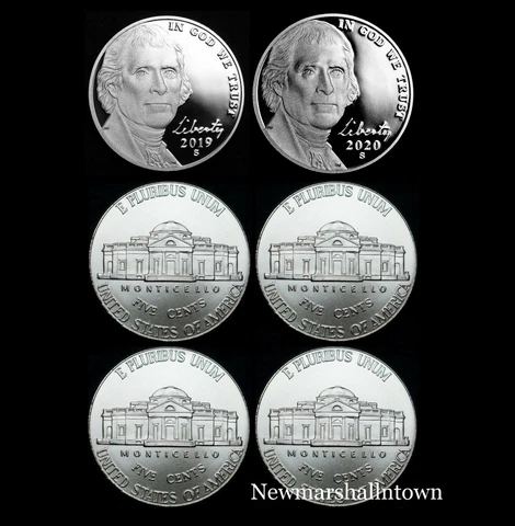 2019 2020 P+D+S Jefferson Proof Set from Mint Proof Set and PD from Bank Rolls Cover