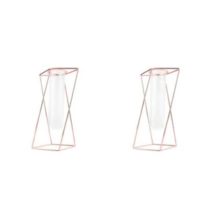 2 PCS Schmiedeeiserne Vase Pflanzgefäß Mit Metallrahmen Blumenröhre - Bild 1 von 12