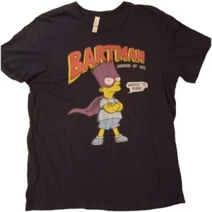 Canvas Bartman Retro 90’s Men Large Black T-Shirt - Picture 1 of 6