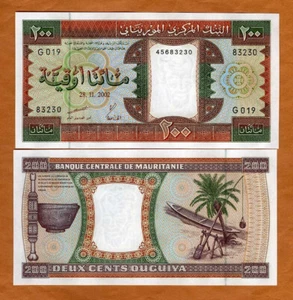 Mauritania, 200 Ouguiya, 2002, P-5j, UNC - Picture 1 of 1