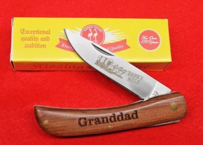  KISSING CRANE KNIFE "GRANDDAD" BROWN MULE SODBUSTER KNIFE NEW IN BOX   w/papers - Image 1 of 4