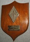 Rear Admiral's Presentation Plaque to Intel Officer COMCARDIV 17, Brass on Wood