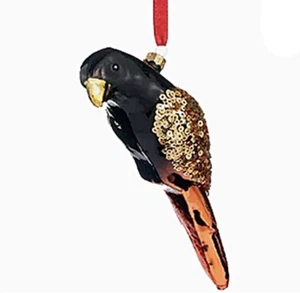 Holiday Lane Safari Molded Glass Parrot Bird Ornament - Picture 1 of 1