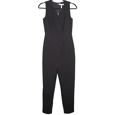 BCBGeneration Skinny Jumpsuit Size 0 Black Sleeveless V-Neck Party Career NWT - Image 1 of 4