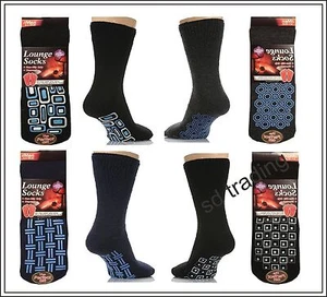 12 Pairs Men Non Slip Thermal Thick Grip Lounge Socks Fleece non Slipper - Picture 1 of 2