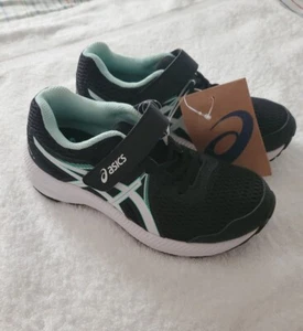 NEW ASICS Contend 7, Girls Kids Black/Fresh Ice, Size K13 - Picture 1 of 7