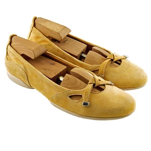 GEOX RESPIRA Pale Orange Suede Leather Ballet Flats Shoes 37 EU 6.5 US - Picture 1 of 3