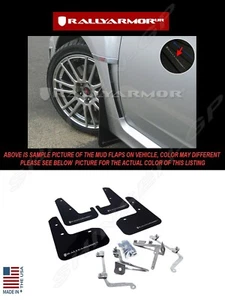 Rally Armor Black Mud Flaps w/ Silver Logo for 2011-2014 Subaru WRX / STI Sedan - Picture 1 of 3