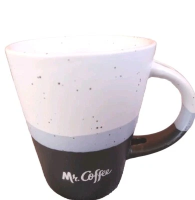 Taza Mr. Coffee Cerámica Gres Café Taza Té Taza Negro Gris y Blanco Foto 1 de 4