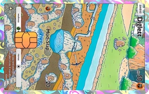 Diglet Genetic Apex Credit  card decal sticker holographic - Picture 1 of 2