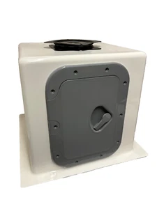 GRP Boat Seat Storage Box, Swivel and Grey Hatch / Rib, Fishing Boat 425mm High. - Picture 1 of 3
