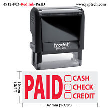 PAID w. 3 blank boxes-Trodat 4912 Self Inking Rubber Stamp