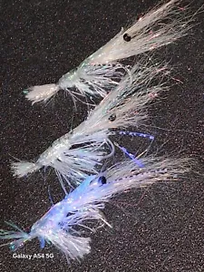 3x BEST UK BASS SHRIMP FLY FLIES lure Surf Candy Saltwater FLY 1/0 NEW 2025 - Picture 1 of 7