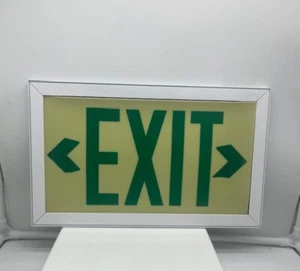 Dual Lite Aluminum Die Cast Exit Double Face Emergency Exit Sign Green New - Picture 1 of 1