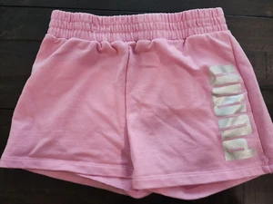 Girls Pink Puma Cotton Shorts Size Small 7/8 - Picture 1 of 4