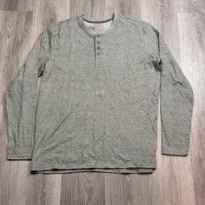 Wetterfestes Vintage Herren XL Langarm Trikot Henley grün Shirt - Bild 1 von 7