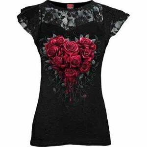 BLEEDING HEART - Top de encaje con mangas en capas negro - Imagen 1 de 4